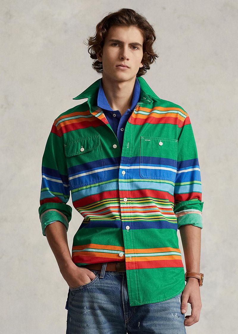 Camisas Polo Ralph Lauren Hombre Classic Fit Striped Oxford Work Chile Multicolor TXKVY-3054